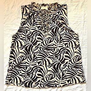 Melloday Brown and Cream Sleeveless Top Size Medium
